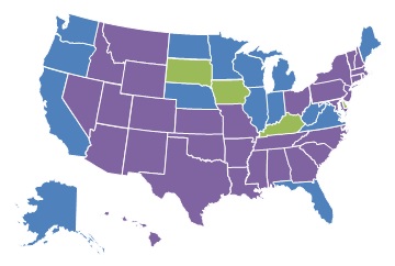 EXHIBIT 1.11, 2013 State Map: 0-10% = Alabama, Arizona, Arkansas, Colorado, Connecticut, Georgia, Hawaii, Idaho, Kansas, Louisiana, Maryland, Massachusetts, Mississippi, Missouri, Montana, Nevada, New Hampshire, New Jersey, New Mexico, New York, North Carolina, Ohio, Oklahoma, Pennsylvania, Rhode Island, South Carolina, Tennessee, Texas, Utah, Vermont, Wyoming. 11-25% = Alaska, California, Florida, Illinois, Indiana, Maine, Michigan, Minnesota, Nebraska, North Dakota, Oregon, Virginia, Washington, West Virginia, Wisconsin. 26-40% = Delaware, Iowa, Kentucky, South Dakota. 41-60% = none. More than 60% = none.