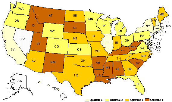 States by Fiscal Capacity Quartile