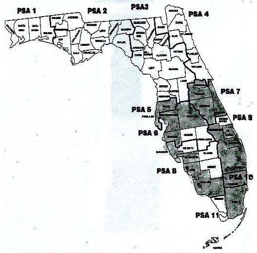 Florida State Map: Consumer Directed Care Demonstration: Geographic Implementation for Elders and Adults