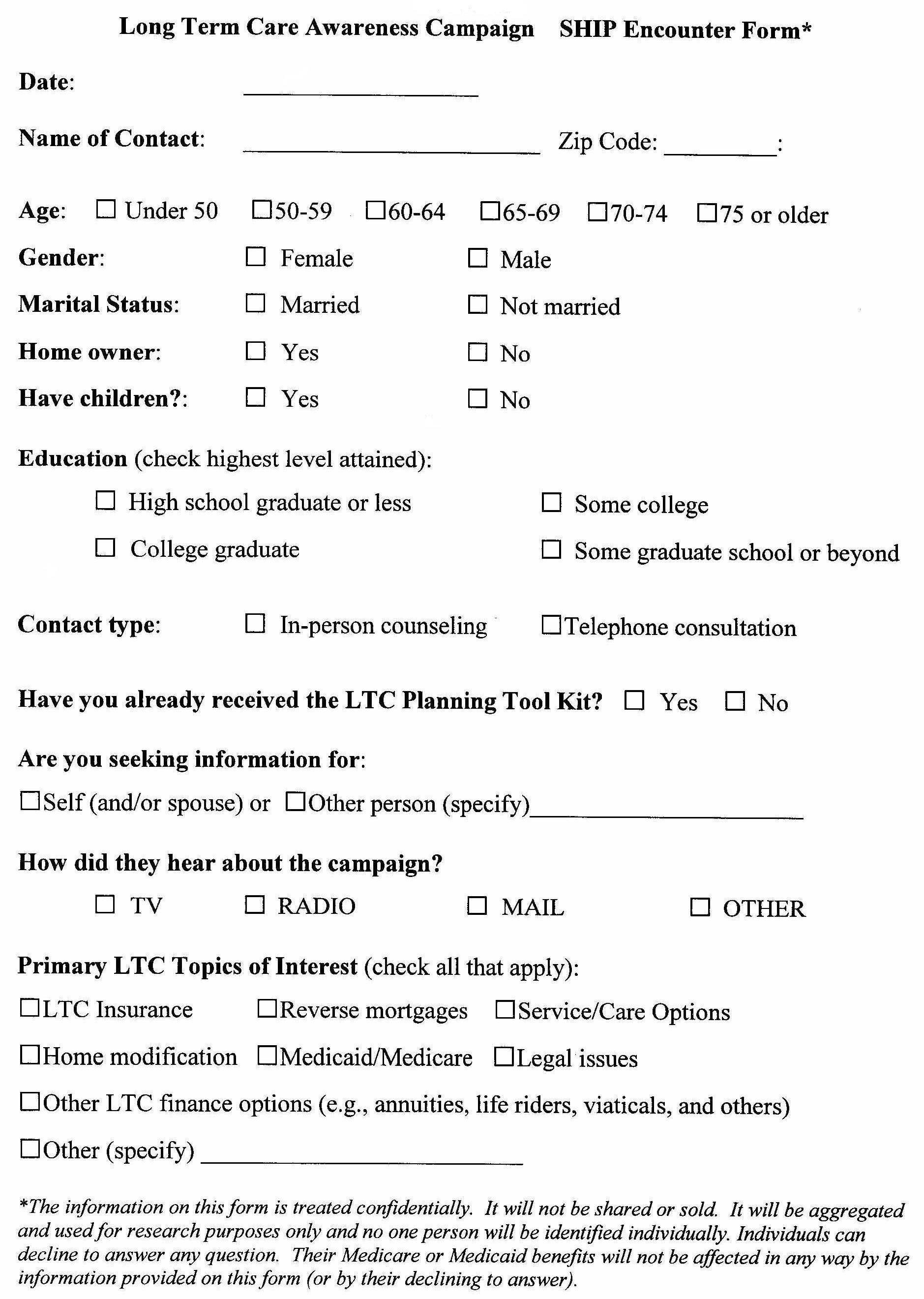 SHIP Encounter Form