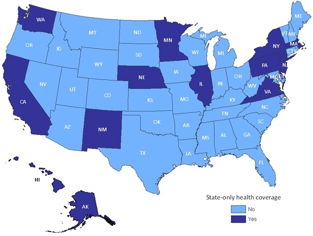 Figure 4. State-Only Health Coverage to Qualified Immigrants During Five-Year Ban. See Long Description for data.