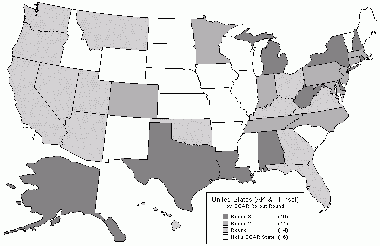 Figure II.1 SOAR Round by State. See text for explanation. See Long Description for data.