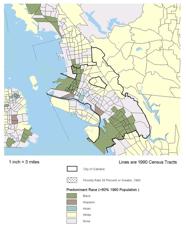 Figure 8.8: Alameda County, CA. Predominant Race 1990