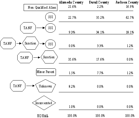 Sequence of Case Type on Parental Caregiver Cases, by County